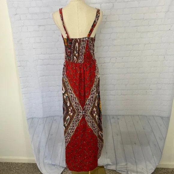Vintage Y2K Angie Boho Paisley V Neck Maxi Dress Small - Picture 6 of 15